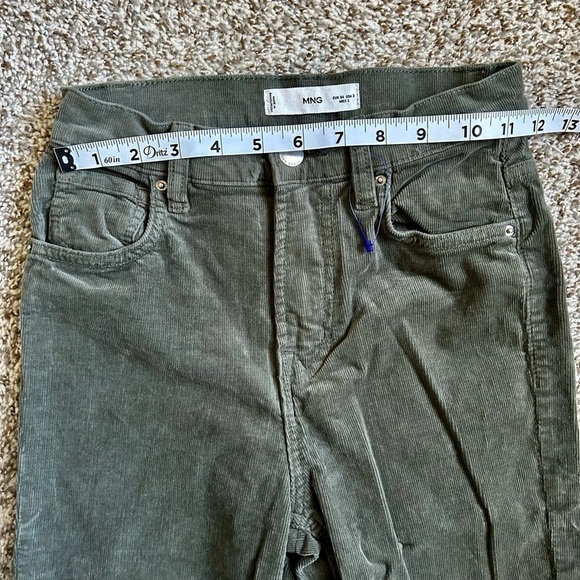 Mango Olive Green Corduroy Boot Cut Pants Size 2 - Picture 10 of 11